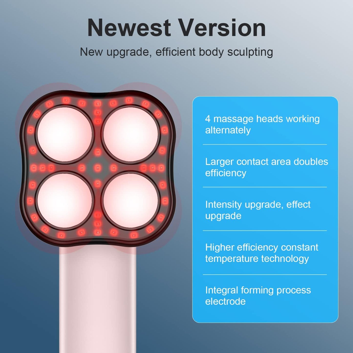 Body Sculpting Machine, Cellulite Massager Upgraded 2.0, Handheld Cellulite Fat Machine for Belly Arms Legs Waist Butt, 4 Massage Heads Larger Contact Surface with Body