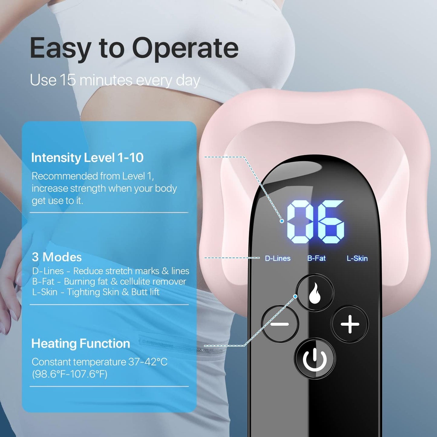 Body Sculpting Machine, Cellulite Massager Upgraded 2.0, Handheld Cellulite Fat Machine for Belly Arms Legs Waist Butt, 4 Massage Heads Larger Contact Surface with Body