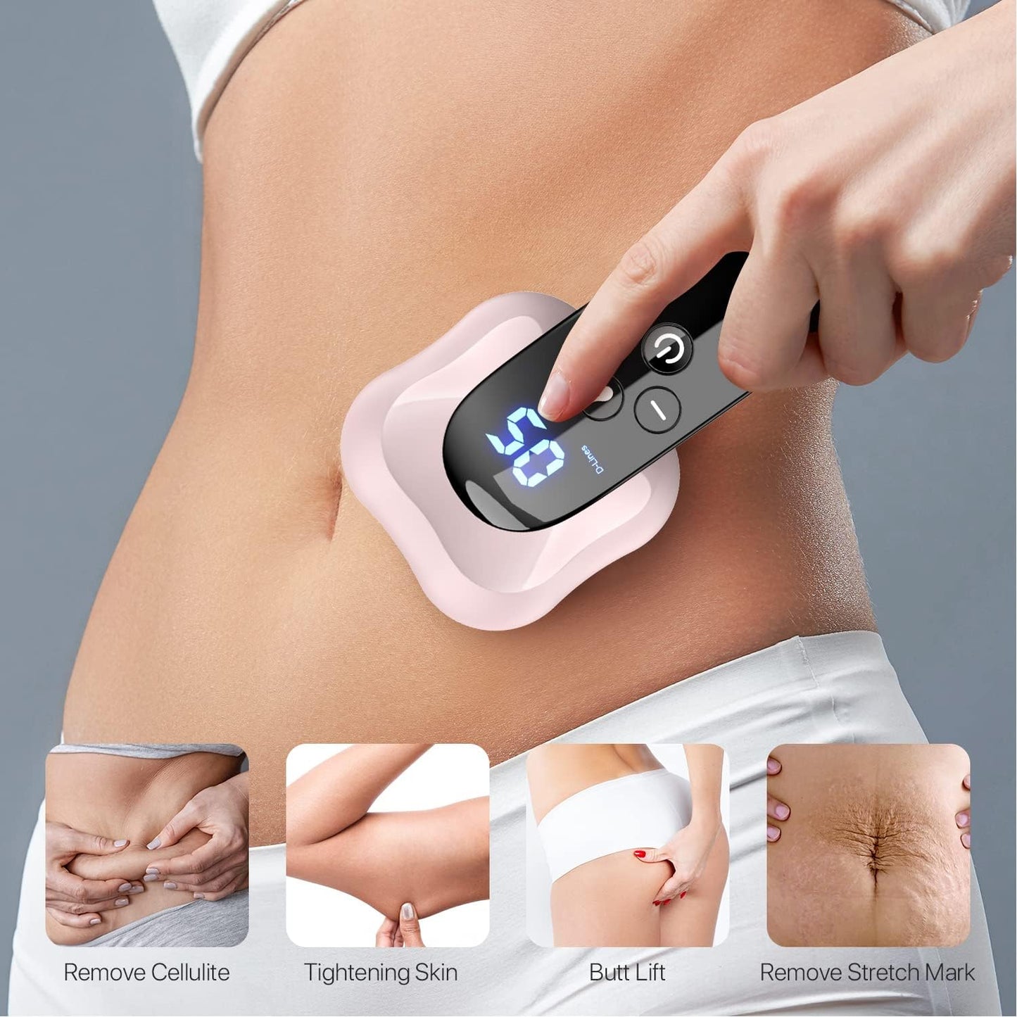 Body Sculpting Machine, Cellulite Massager Upgraded 2.0, Handheld Cellulite Fat Machine for Belly Arms Legs Waist Butt, 4 Massage Heads Larger Contact Surface with Body